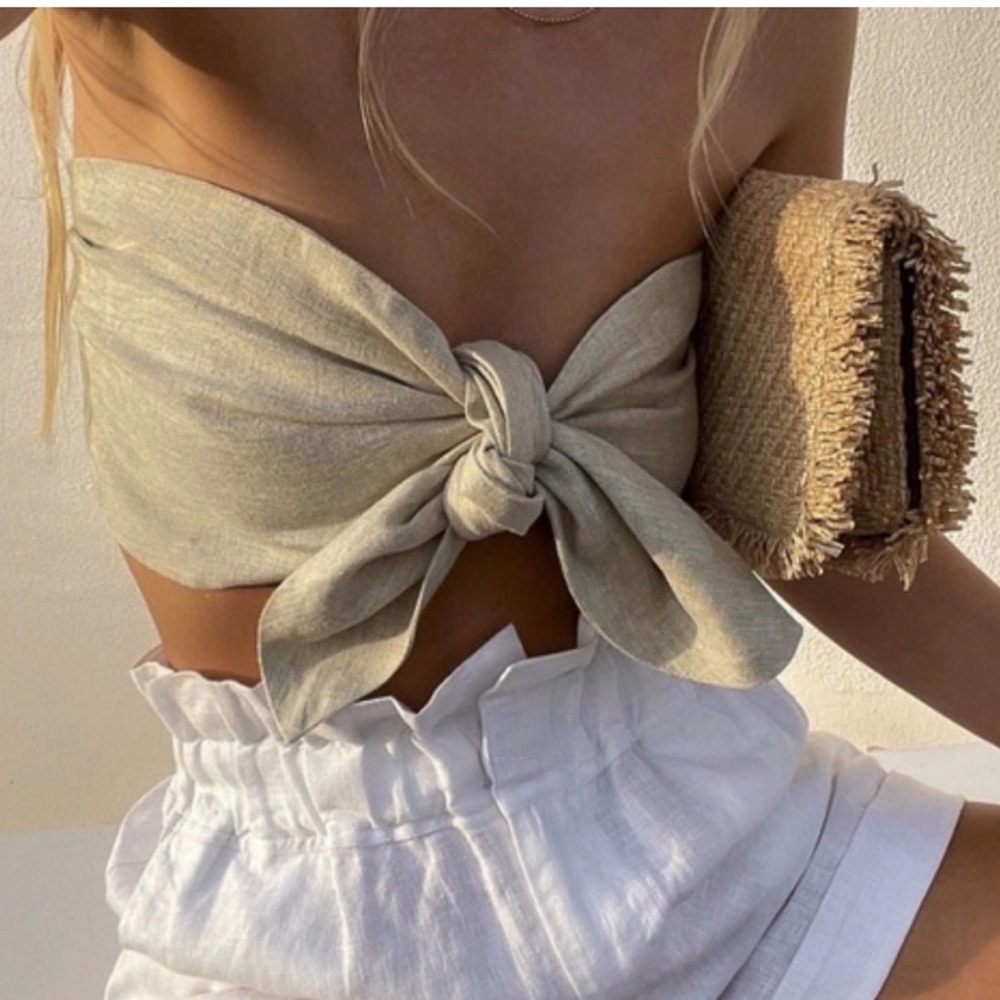 Posse linen Tie-Front Top